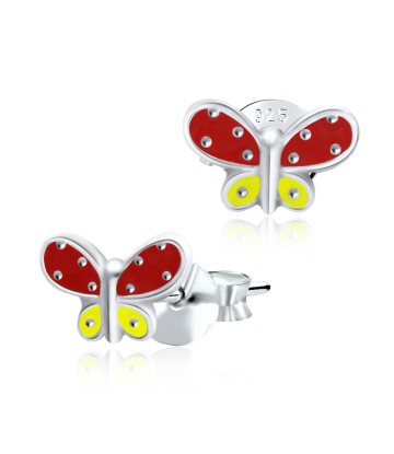 Butterfly 2 Tone Silver Stud Earring STE-659